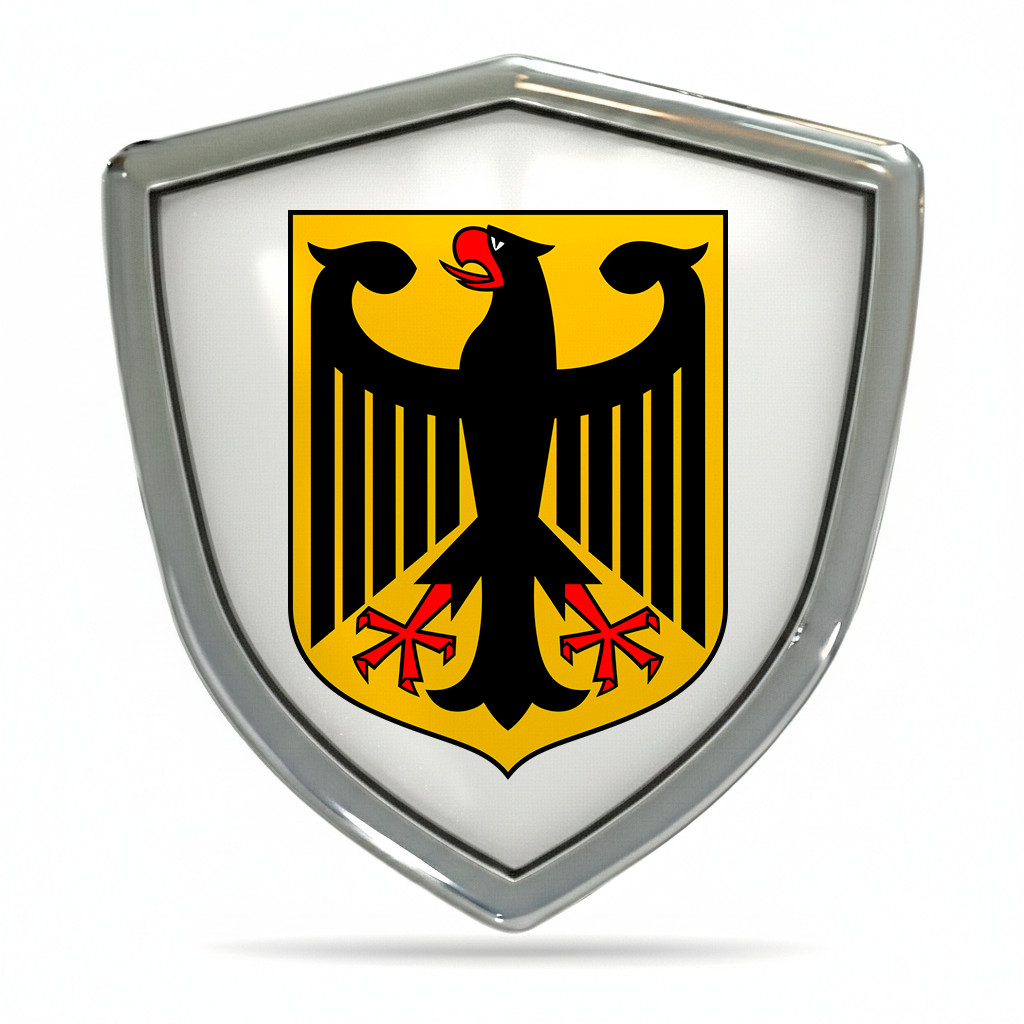 3D Domed Germany Coat of Arms German Flag Car Sticker Resin Emblem Badge Decal