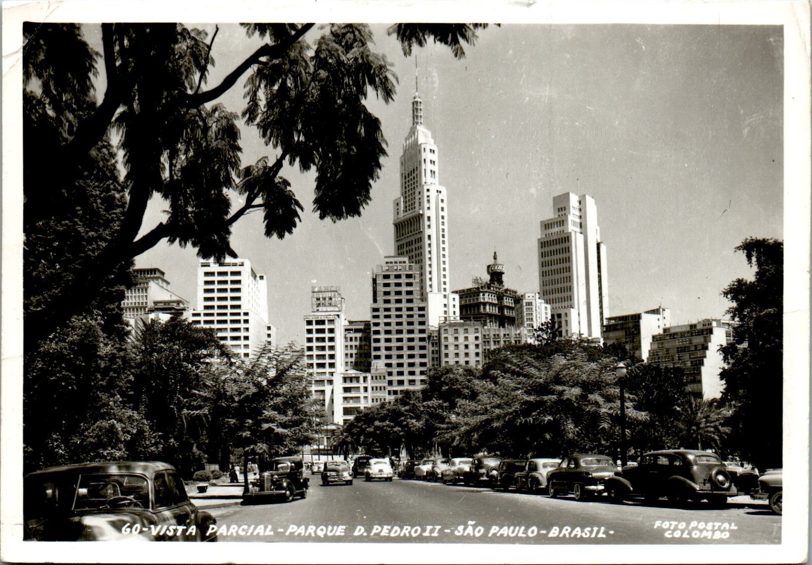Partial View, Parque Dom Pedro II, Sao Paolo, Brazil 1960 RPPC Postcard