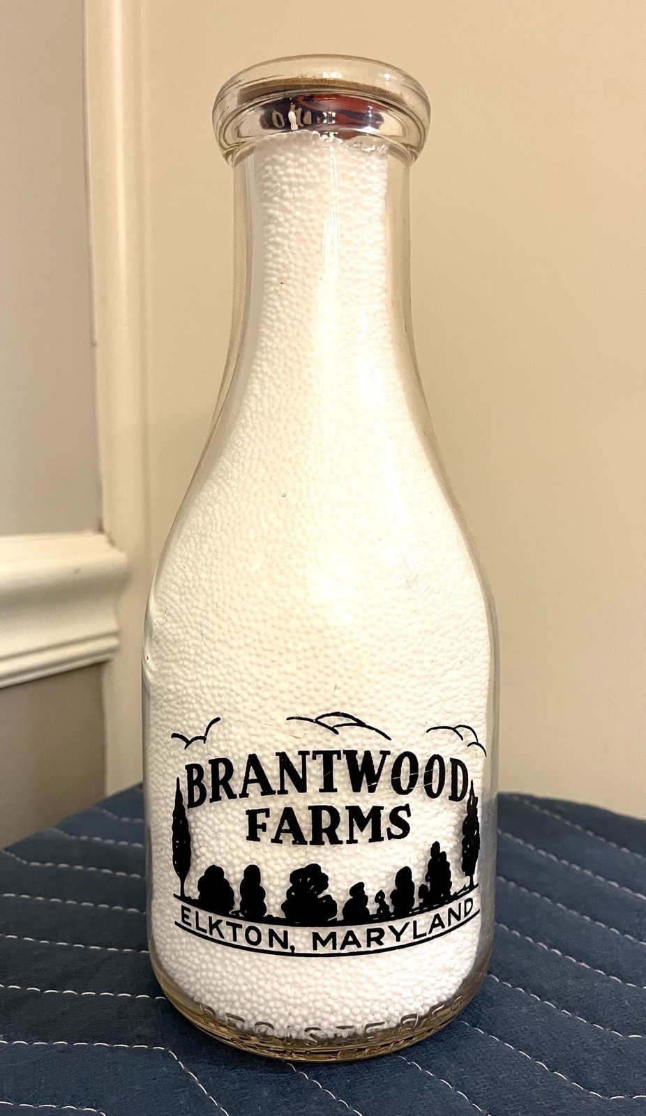 Brantwood Farms Elkton Maryland Milk Bottle TRPQ Quart Cecil County MD 1940