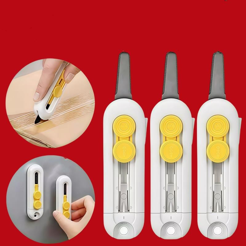 3PCS Magnetic Retractable Package Opening Knife – Multifunctional Courier Unboxi