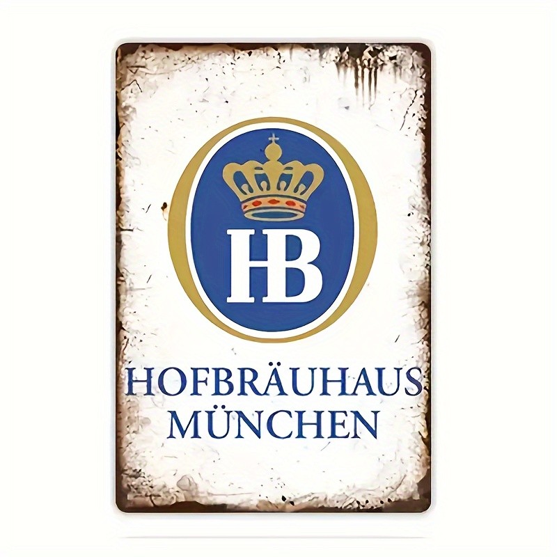 Hofbrauhaus Beer Sign Stein Munchen Hb Metal Sign 8X12 Tin Metal Signs