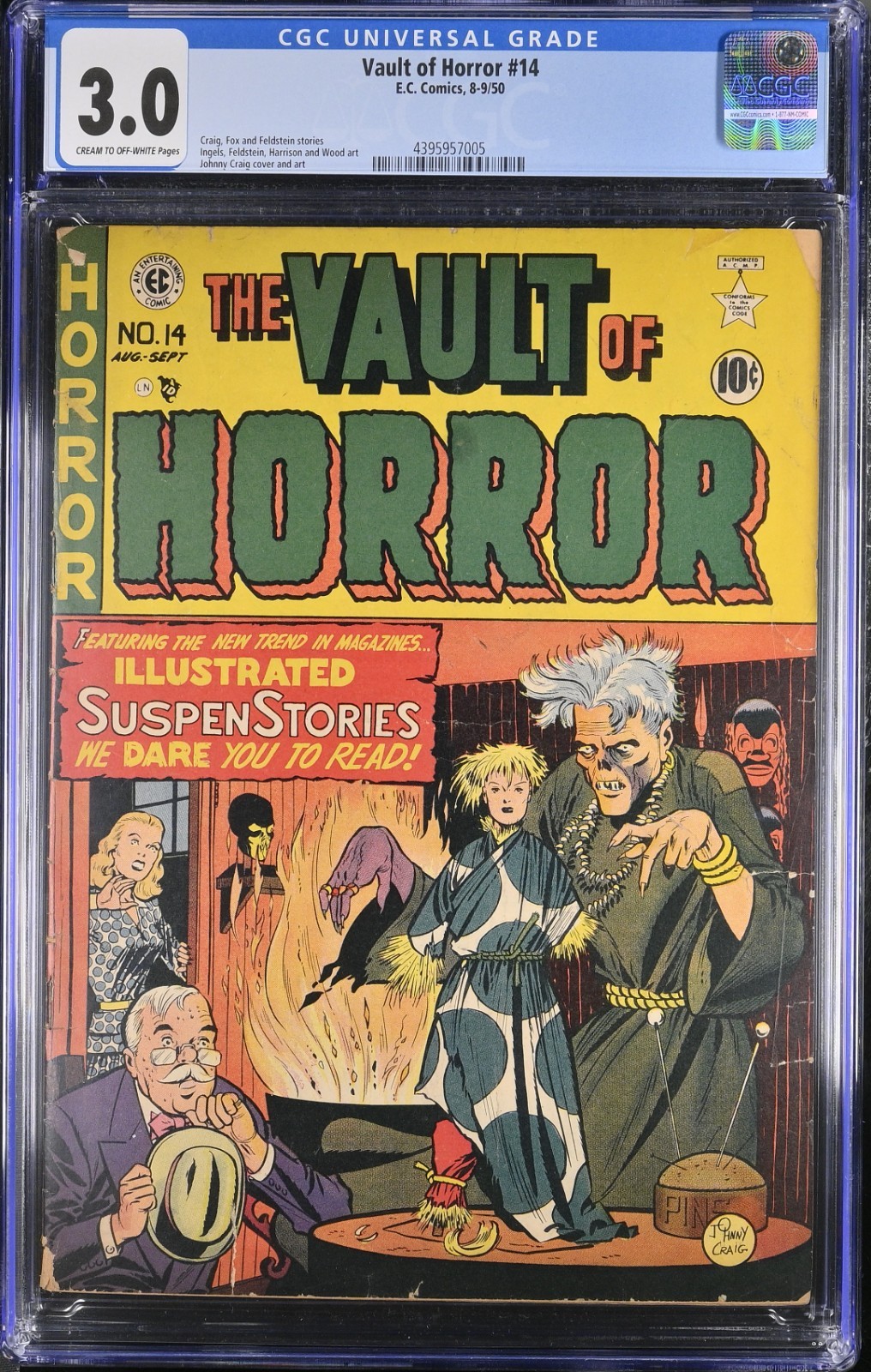 Vault of Horror #14 EC Zombie Craig 1950 Ingels Feldstein Harrison Wood CGC 3.0