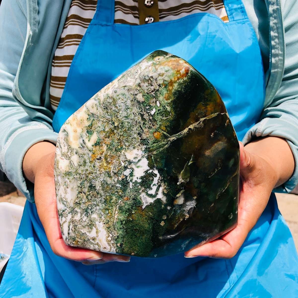 5.65 LB Natural Moss Agate Polished Freeform Large Specimen Healing 6465