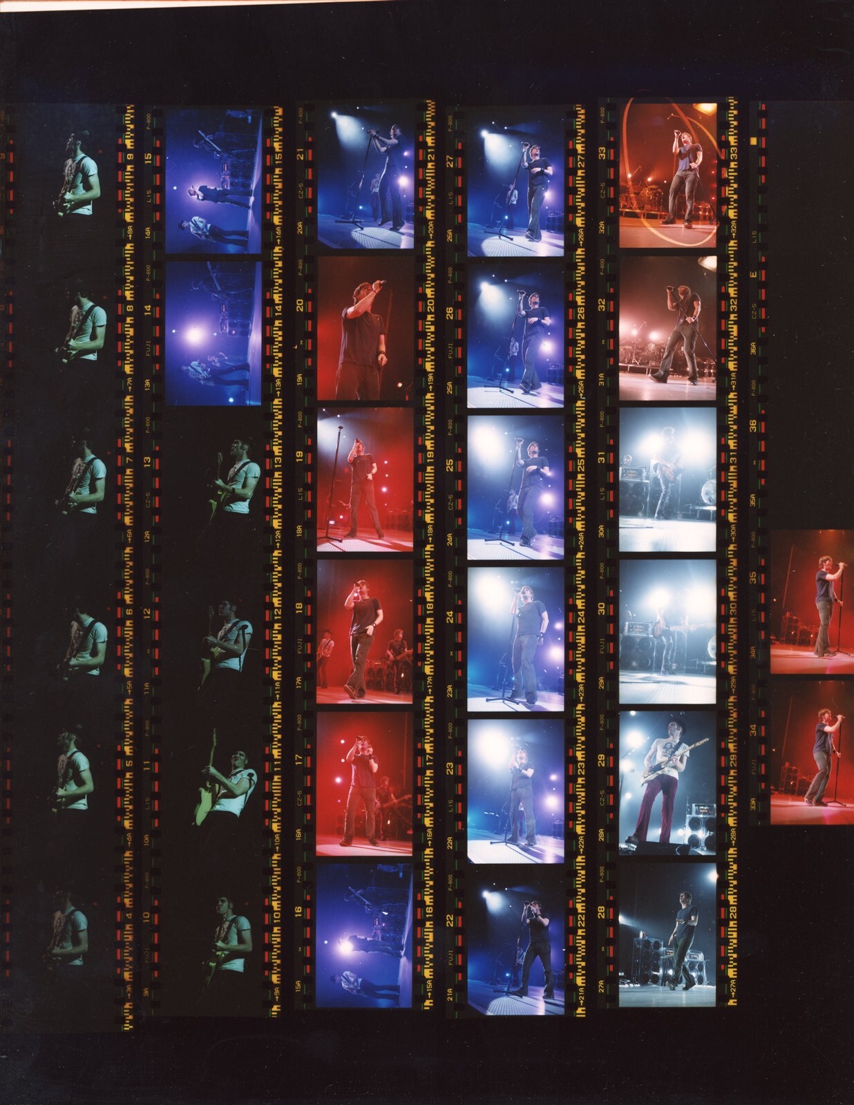 LG76 2003 Original Oversize Contact Sheet Photo MATCHBOX 20 CONCERT ROB THOMAS
