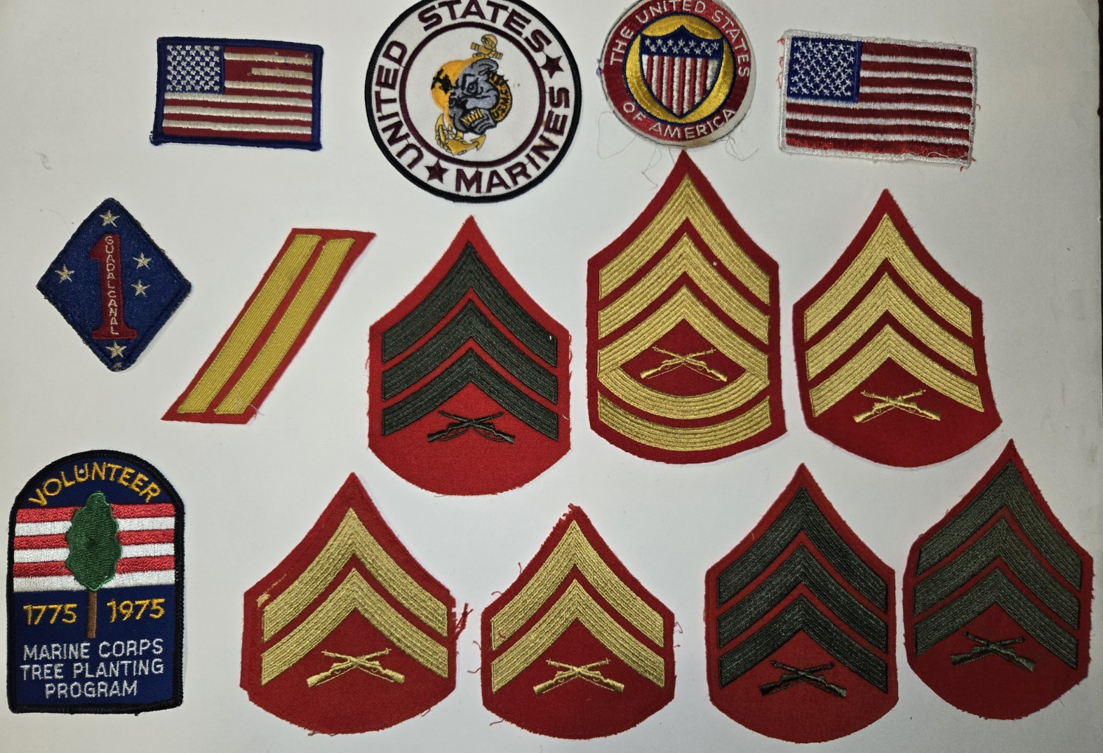 LOT OF 14 ASSORTED US MARINES AND USA RELATED CLOTH PATCHES 