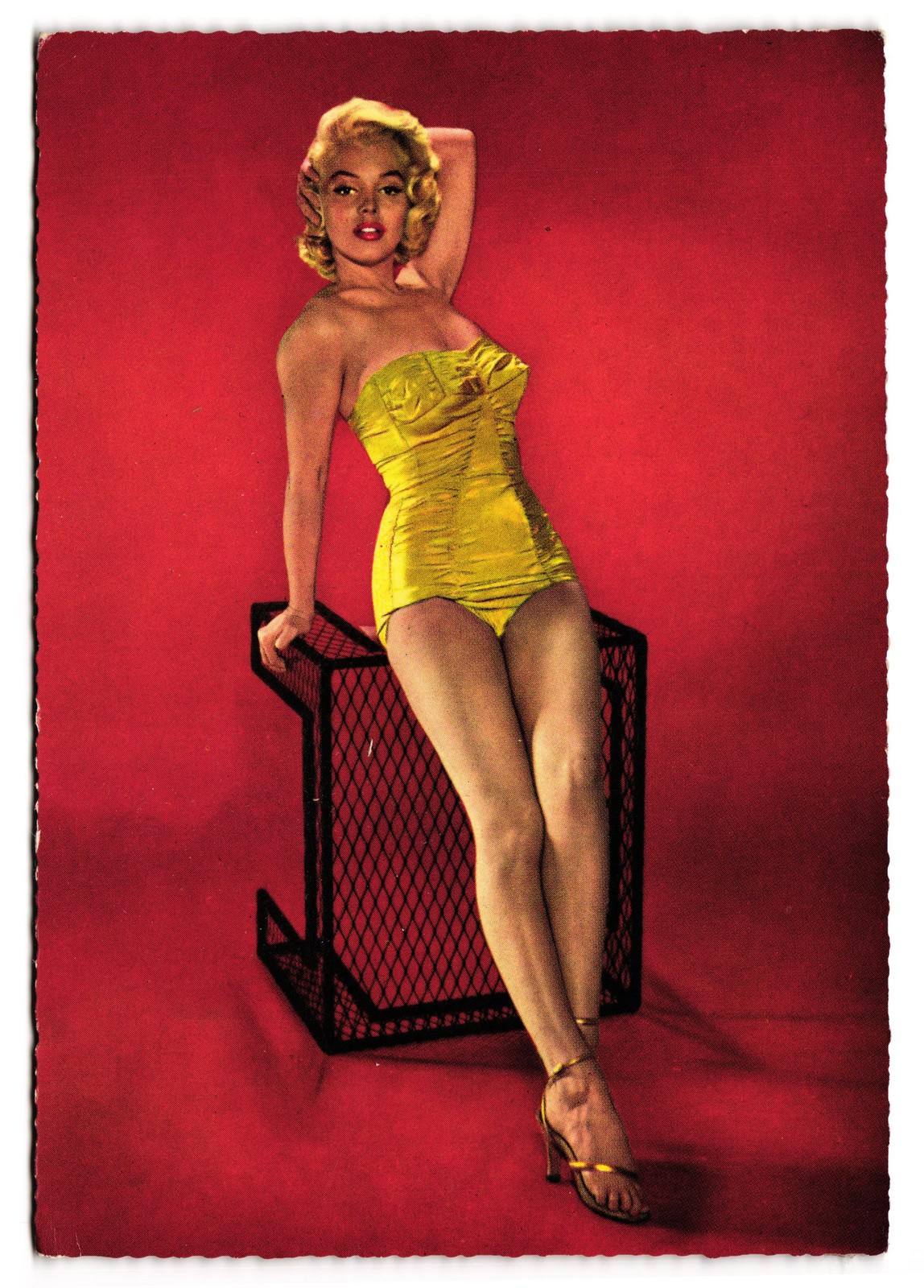 Marilyn Monroe Yellow Swimsuit Pin-Up ASI Printed in Germany Postcard