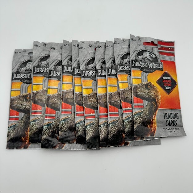 Jurassic World Fallen Kingdom 10 Booster Packs Factory Sealed Collect Them All