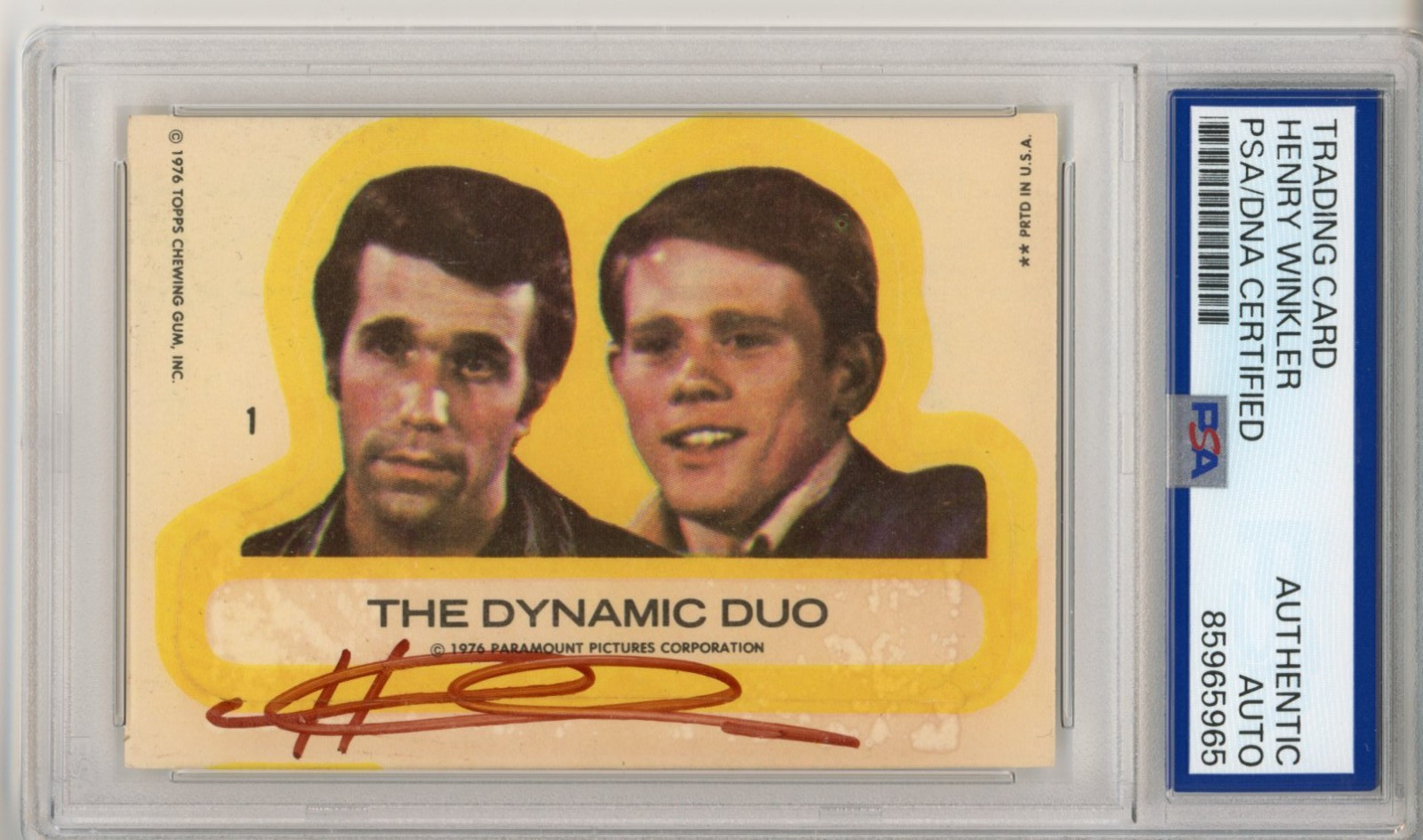 1976 Topps Happy Days Sticker Card SIGNED Henry Winkler Fonzie PSA DNA COA AUTO