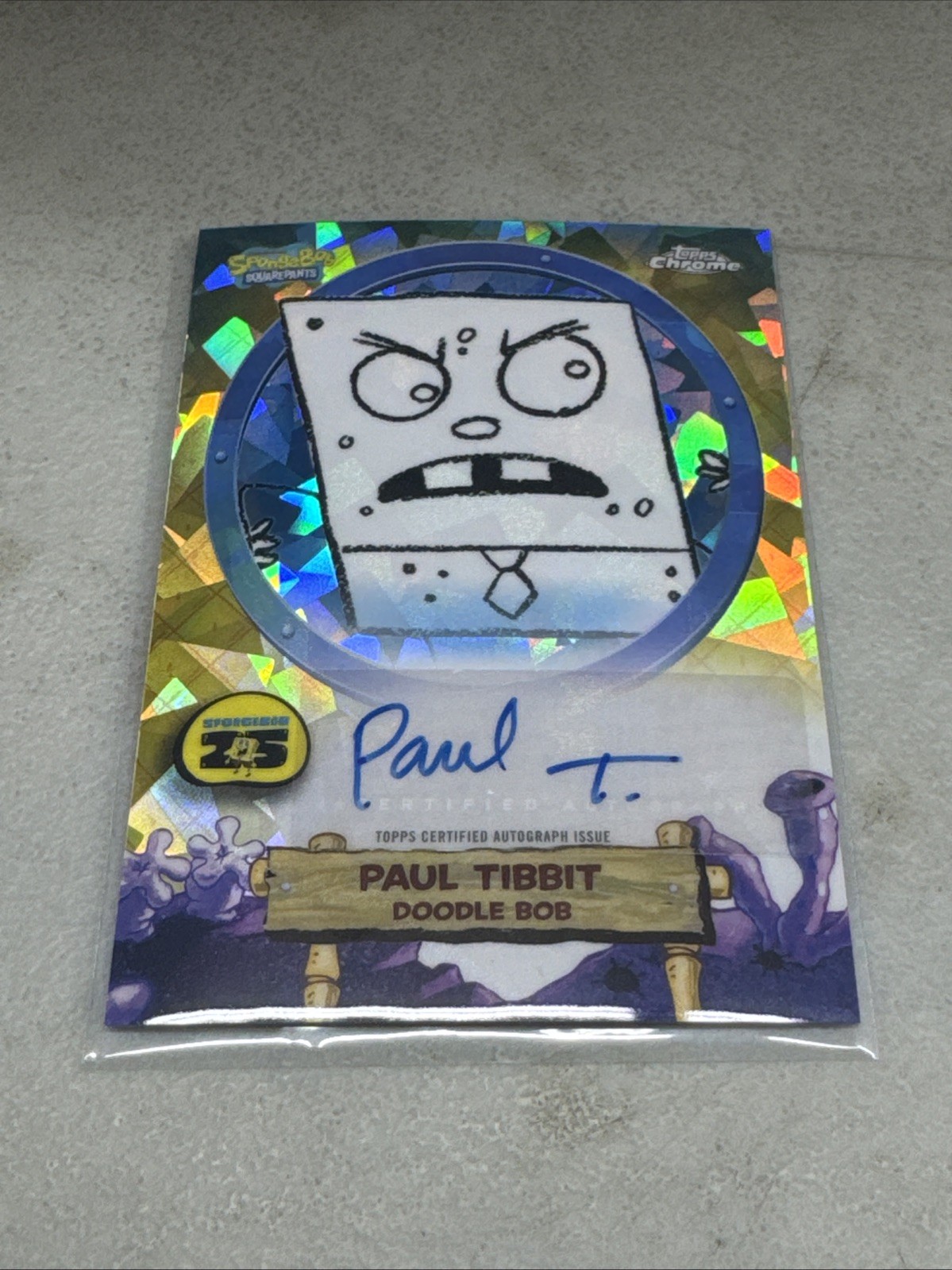 Doodle Bob 2025 Topps Chrome SpongeBob SquarePants Auto SA-DO Paul Tibbit
