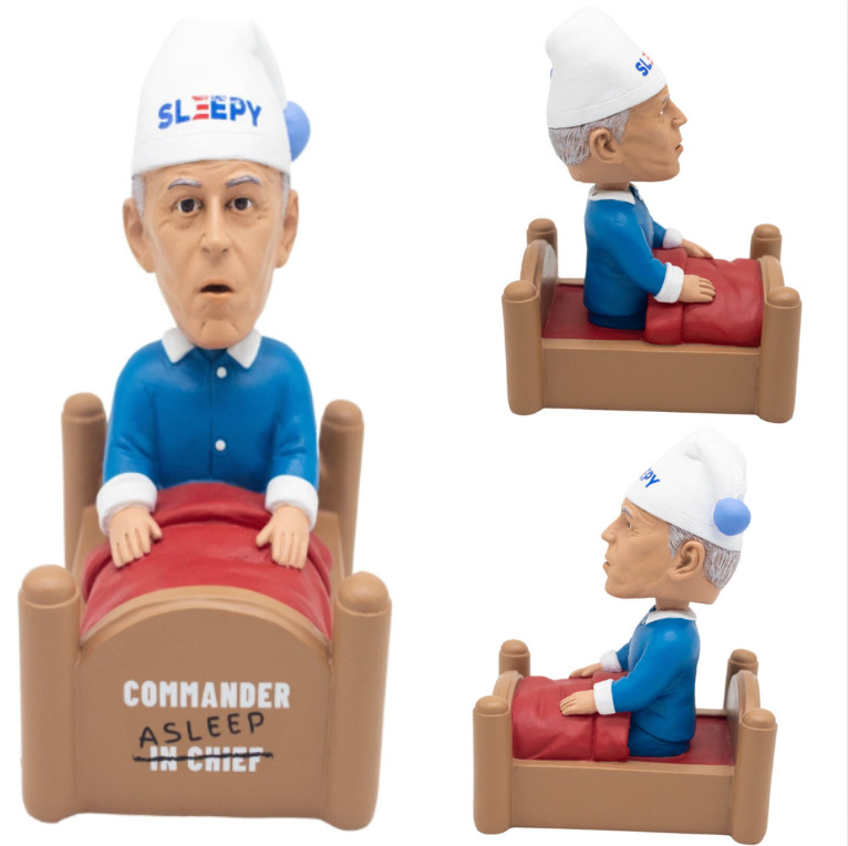 Joe Biden Commander Asleep Bobblehead Anti Biden Funny Figurine Gag Gift Doll