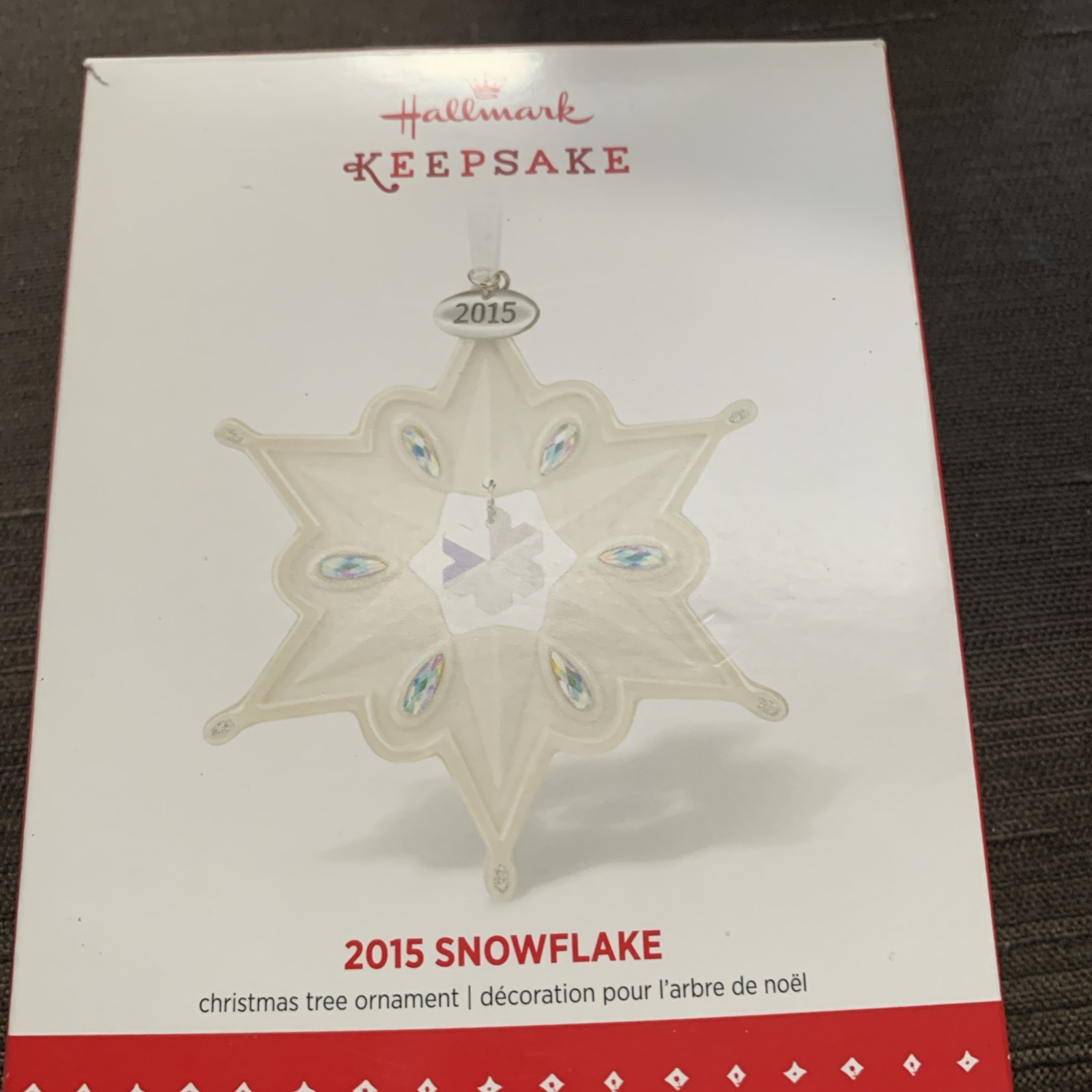 Hallmark Keepsake 2015 Porcelain Snowflake Christmas Ornament Hanging QGO1567