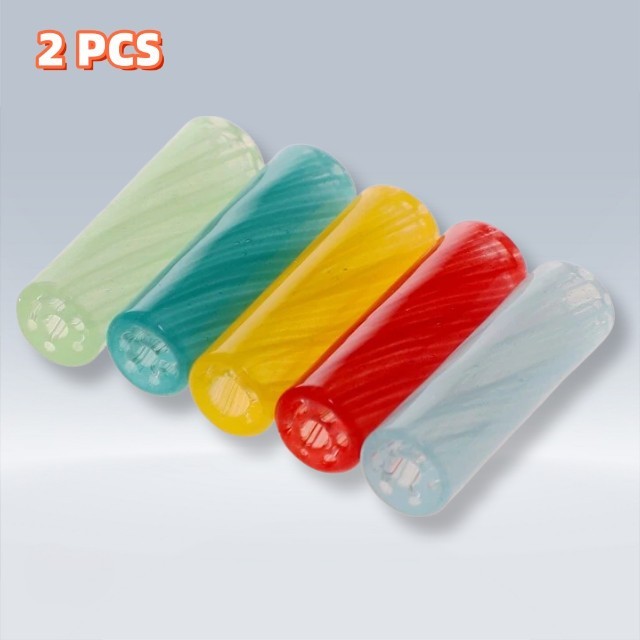 2pcs 9*30mm Wave Spiral 7 Holes Tabacco Smoking Glass Filter Tips