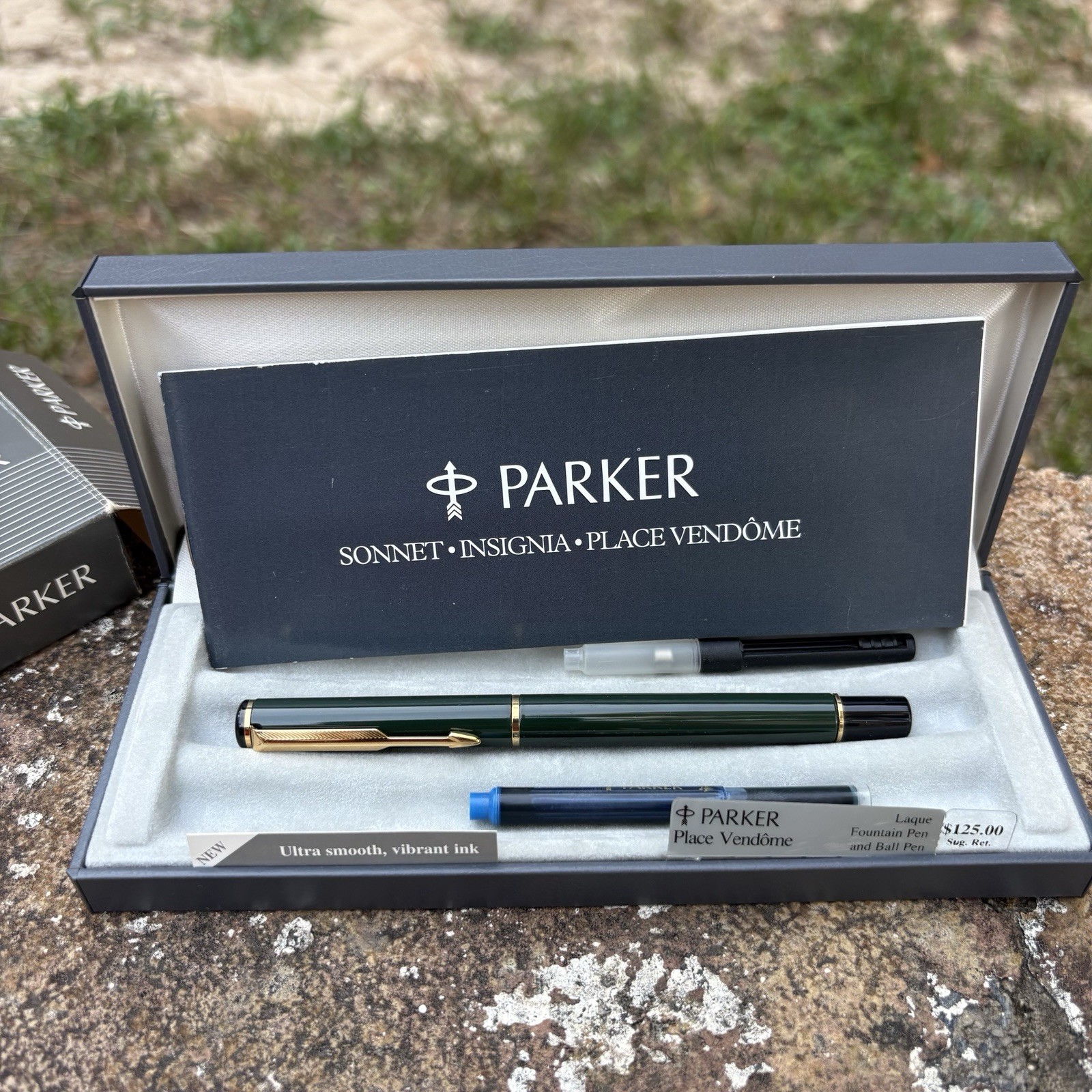 Vintage Parker Place Vendome Gold Plated Fountain Pen Open Box