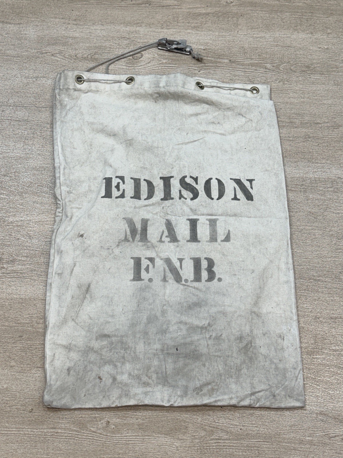 Rare Vintage Edison First National Bank Large Canvas Mail Bag New Jersey 1970’s
