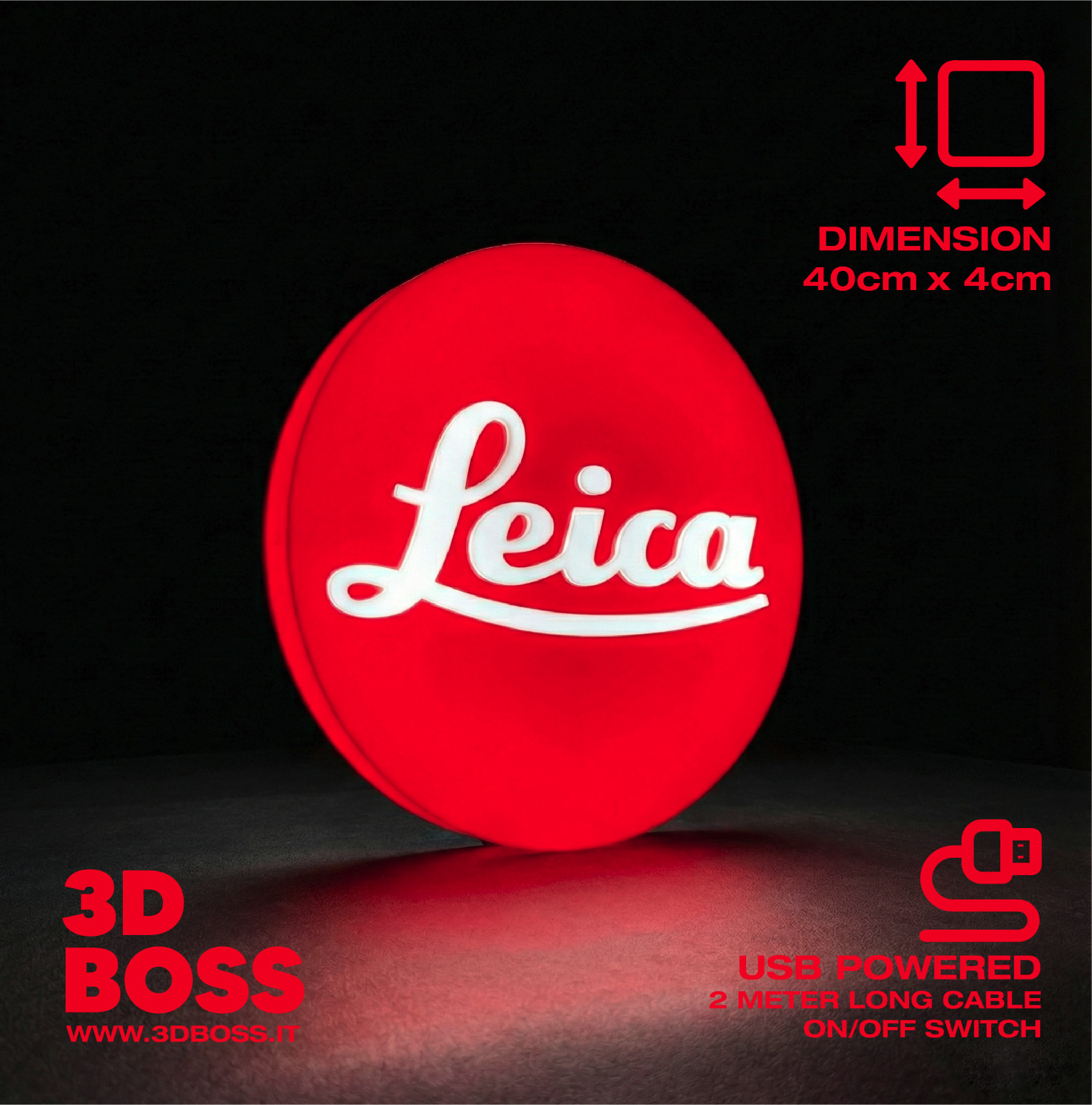 Leica Lighted Sign LED Photo Studio Hasselblad Zeiss Fujifilm 3D Light Sign