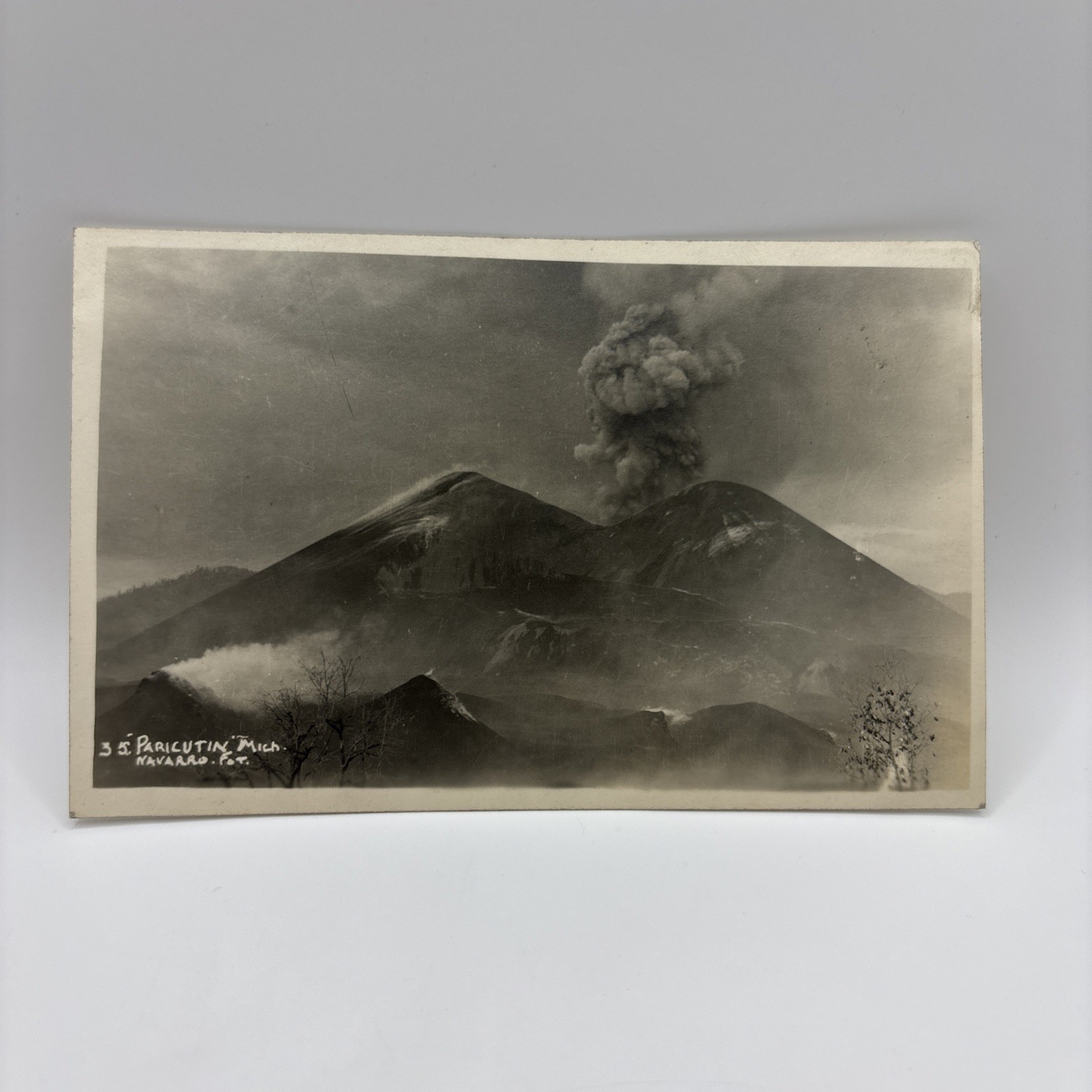 RPPC Paricutin Volcano Eruption Real Photo Postcard Mexico, Navarro Foto