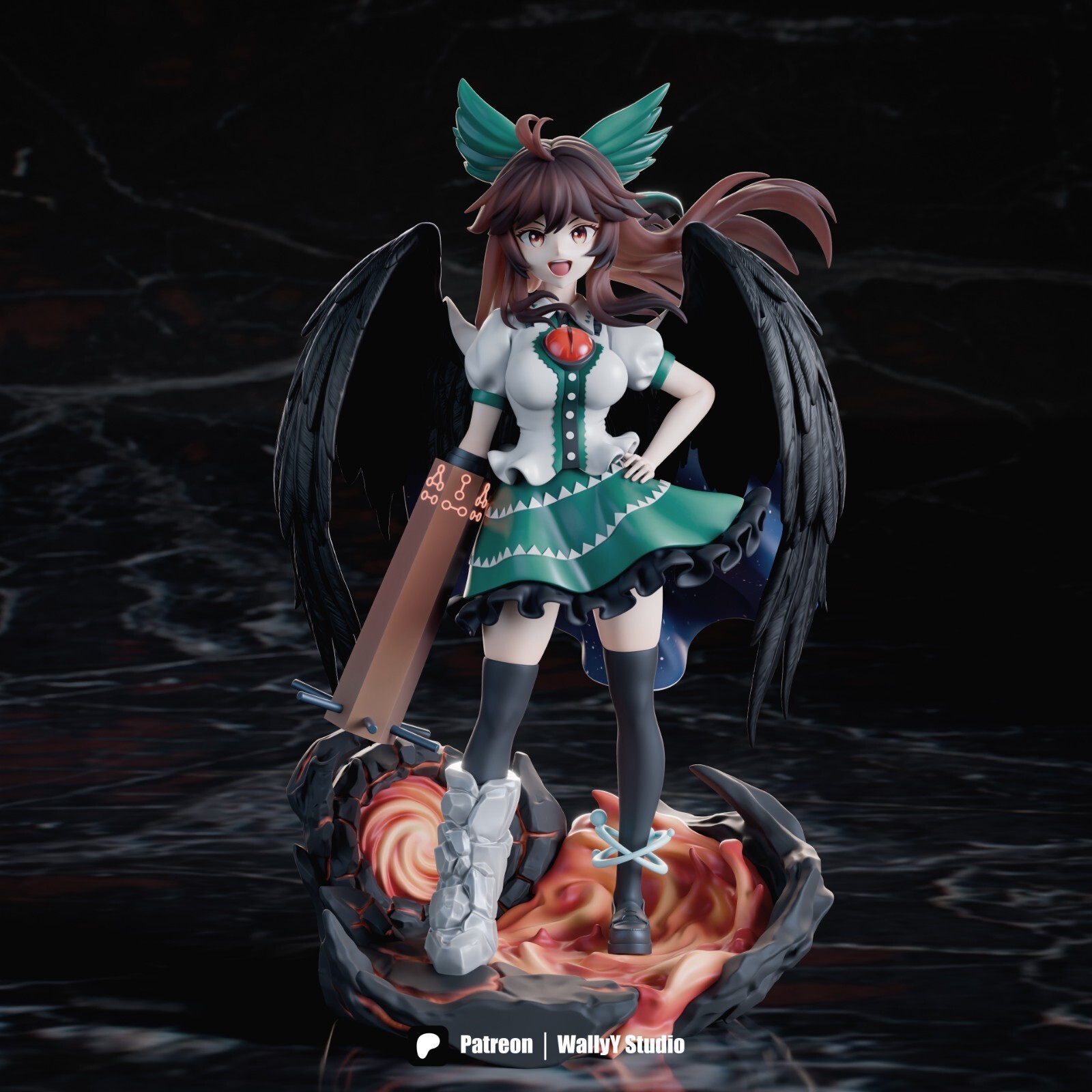 1:8 Utsuho Reiuji Touhou Project Fan Art UNPAINTED Resin Garage Kit