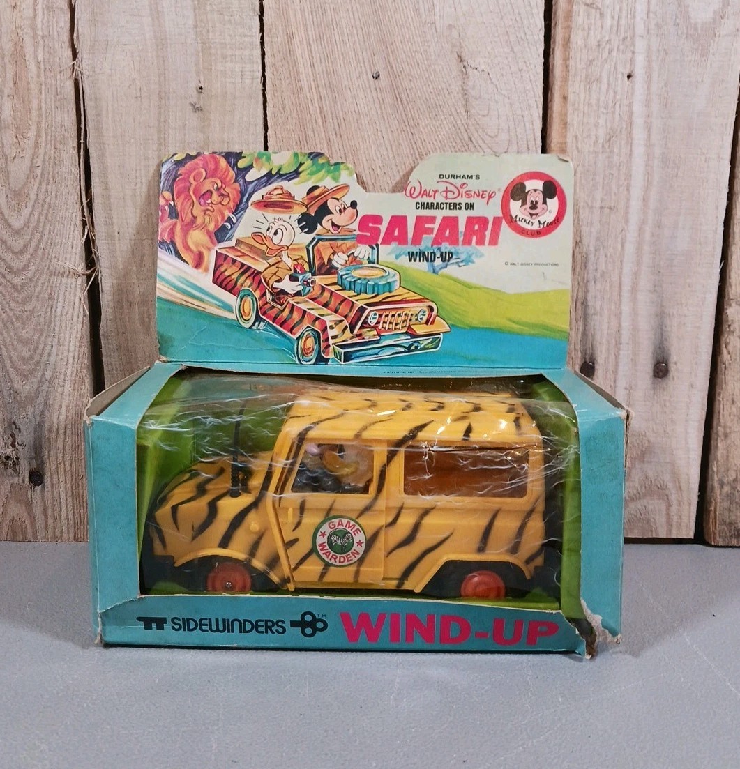 VTG Durham’s Walt Disney Safari Sidewinder Wind Up Truck Mickey Donald Duck