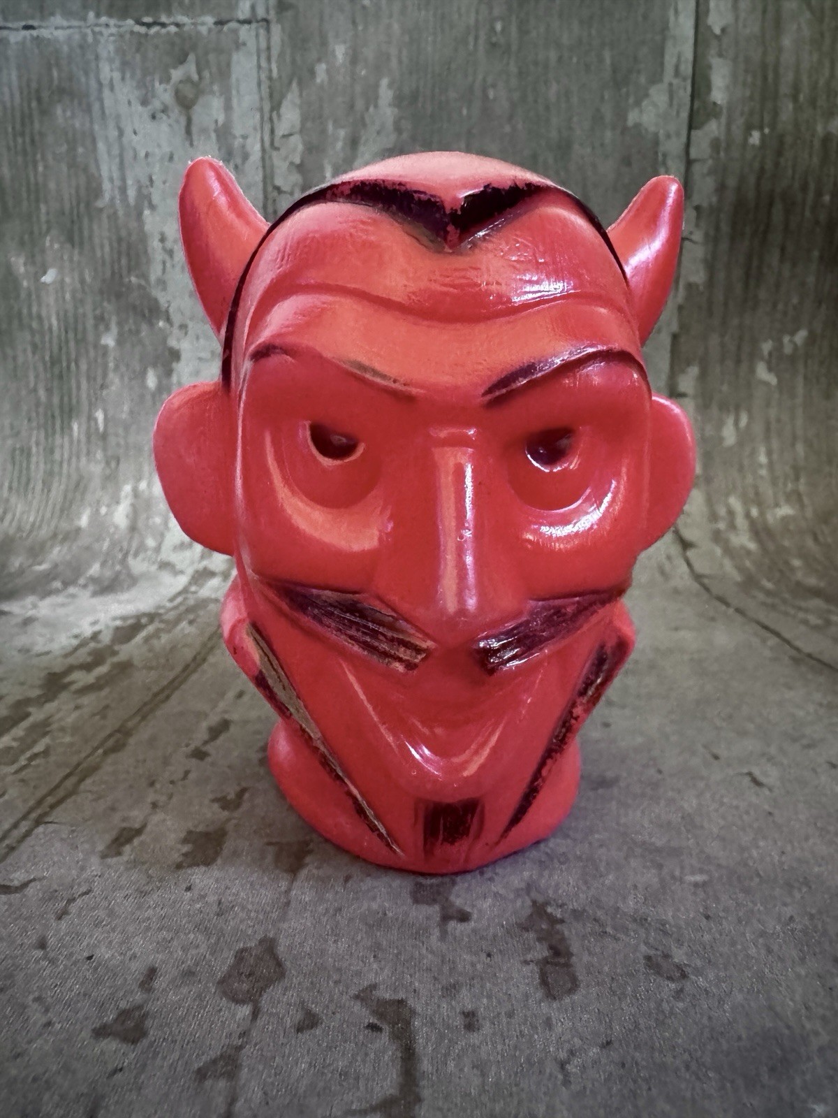 Vintage 1960\'s Halloween Devil Blow Mold Head 4.5\