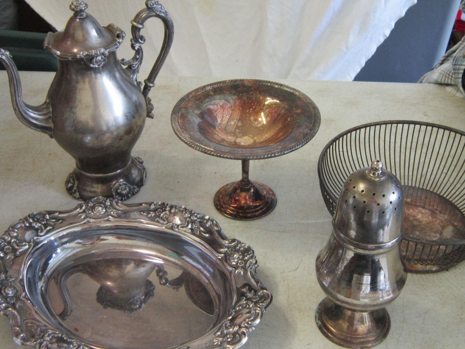 Vtg SILVERPLATE LOT Mixed Sizes & Pieces Marked & UnMarked Various Makers 7lbs