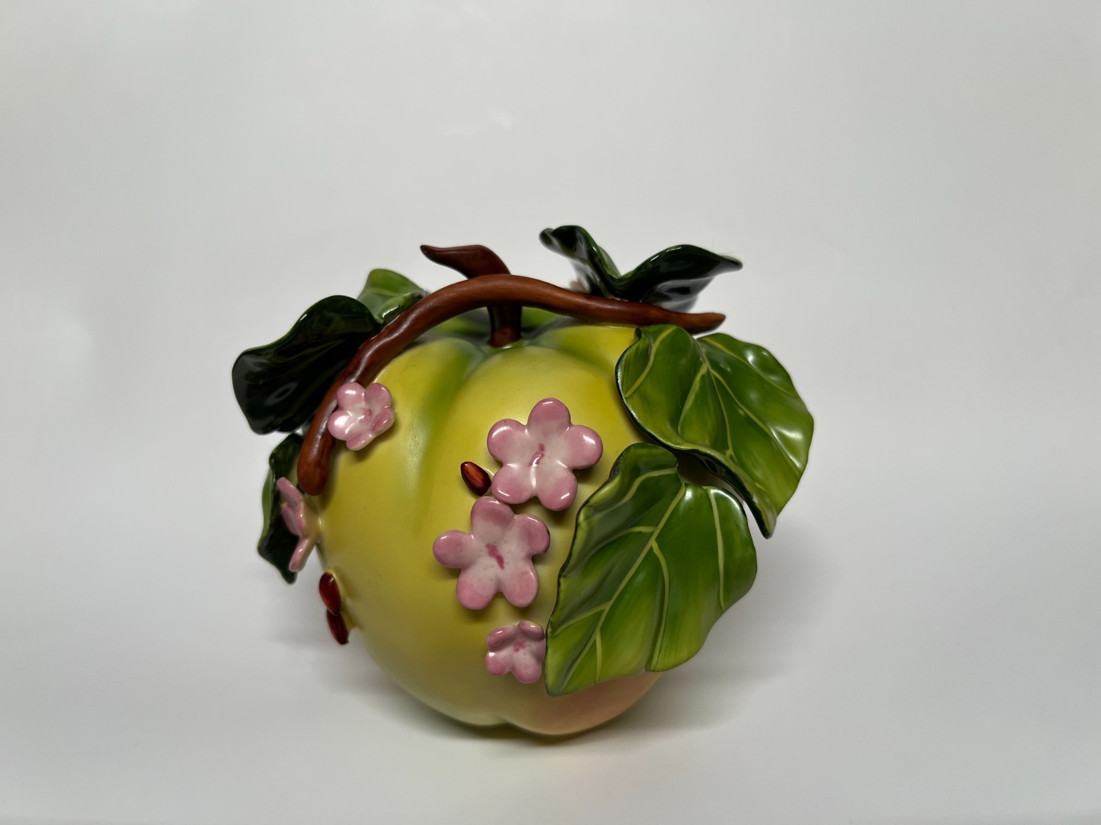 Katherine Houston Signed Porcelain Apple Hand Painted Perfect Condition