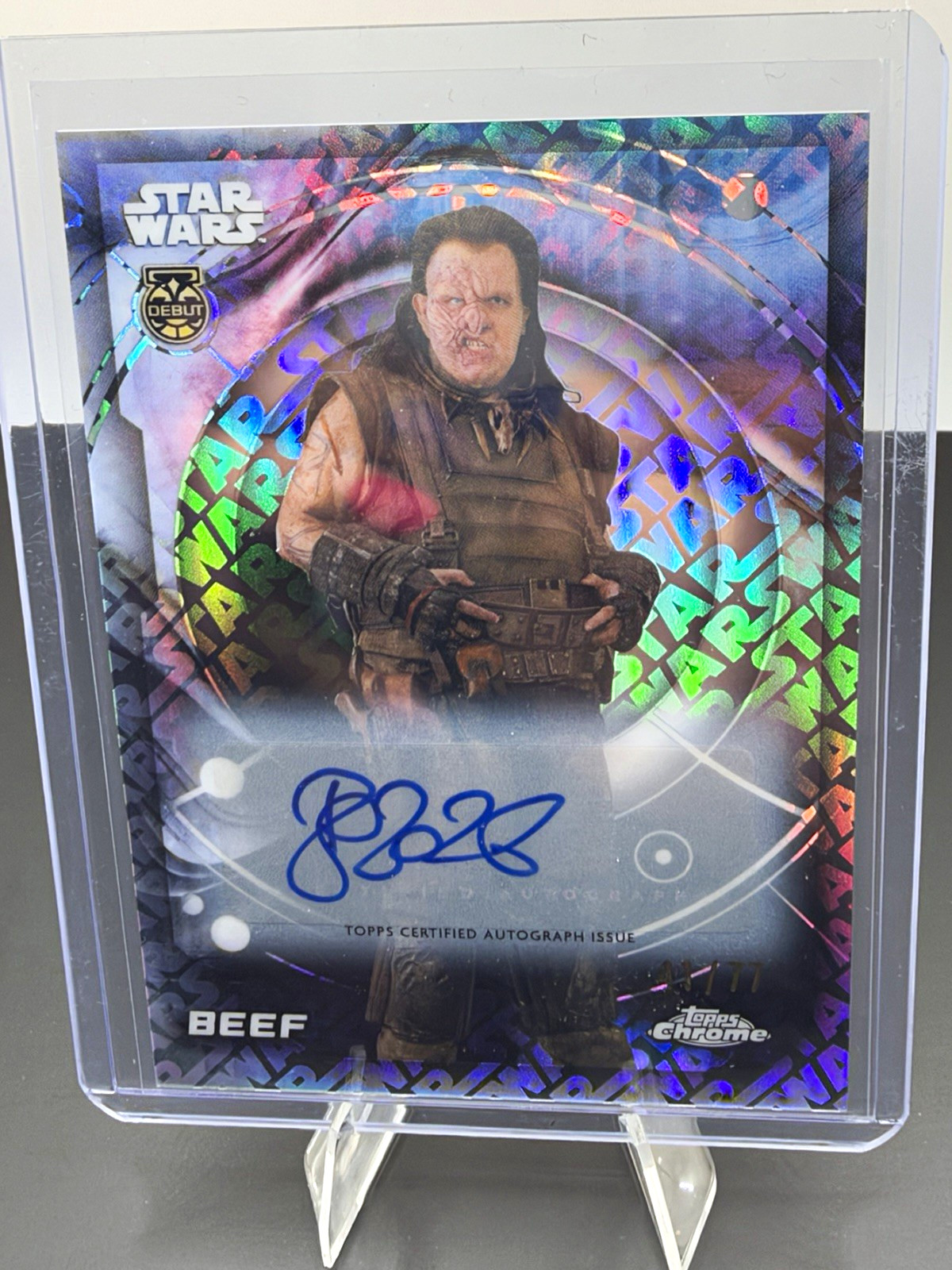 2026 Topps Chrome Star Wars Dominic Burgess Beef Debut Auto /77 #154