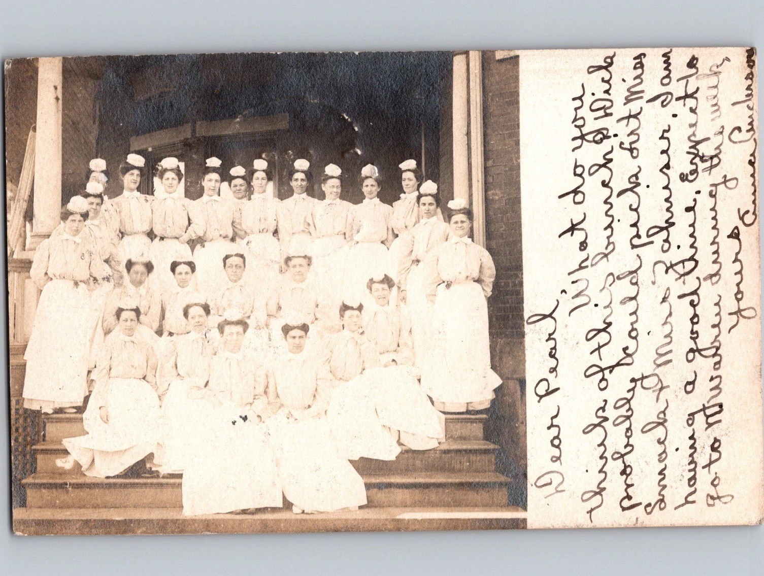 c1906 Group Of Nurses Tionesta Pennsylvania PA Forest County RPPC Real Photo