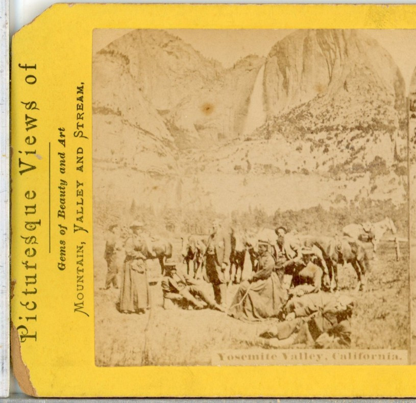 CALIFORNIA, Tourists At Yosemite Valley--W.M. Chase Stereoview A138
