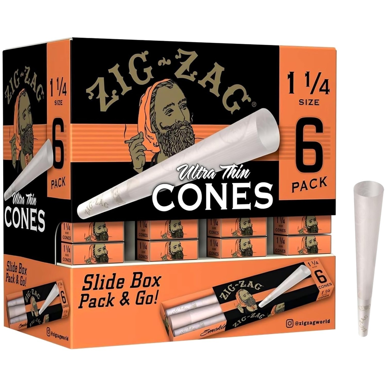 Convenient 1 1/4 Size Pre Rolled Cones - 216 Cones