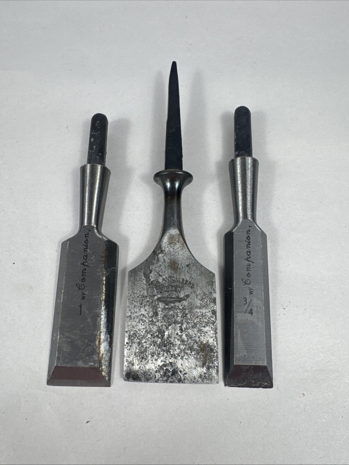 Vintage EA Berg Eskilstuna Sweden W.F. Champion Chisel Lot 3/4” 1” 3pc