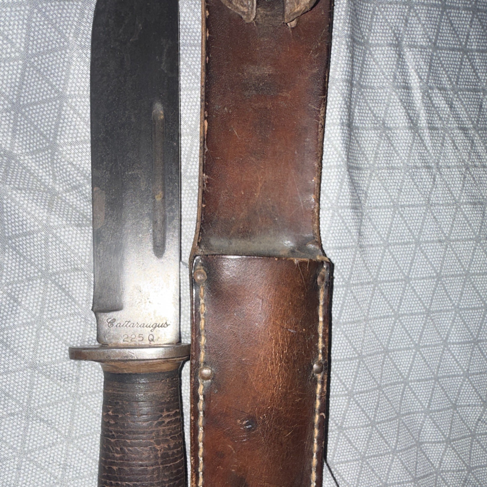 WWII US Army Cattaraugus 225Q Combat Knife Leather Sheath⁠