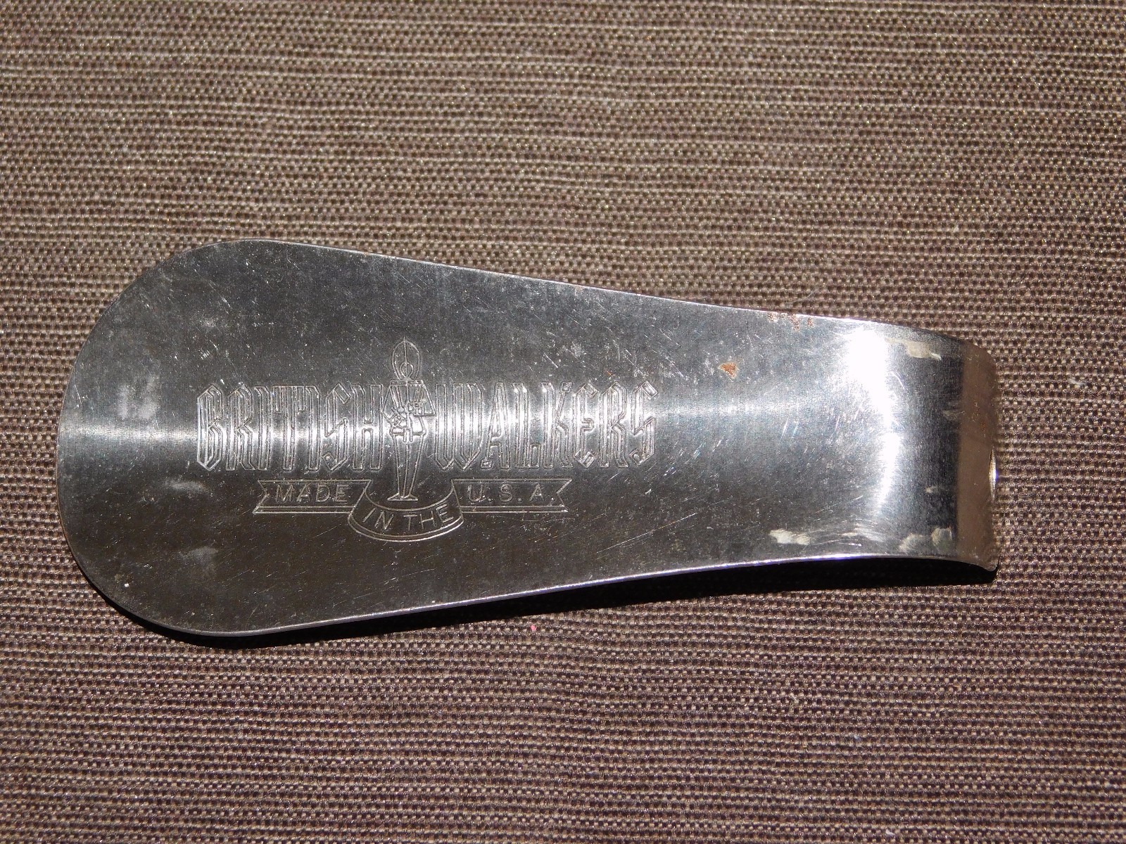 VINTAGE BRITISH WALKERS MADE IN USA METAL SHOE HORN