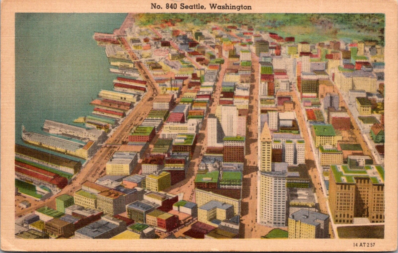 Seattle, WA Aerial View Postcard
