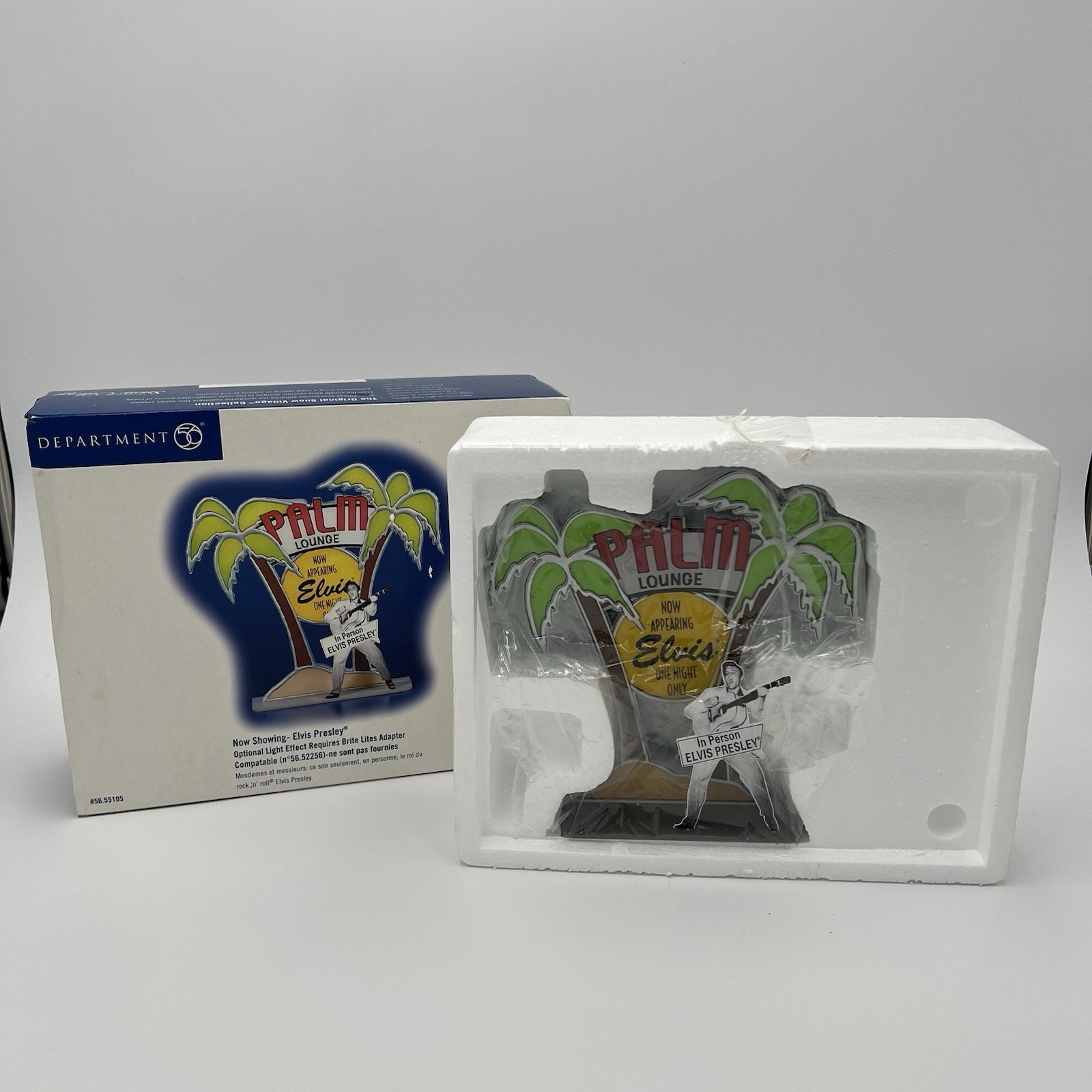 Department 56 Snow Village Now Showing- Elvis Presley Palm Lounge Sign 