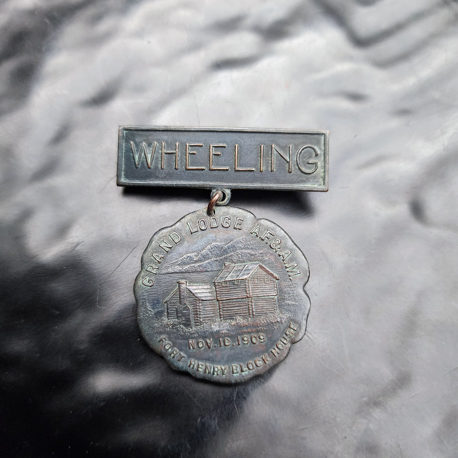 WHEELING WVA Vintage 1909 Mason\'s Grand Lodge AF & AM Fort Henry Medal 🏅