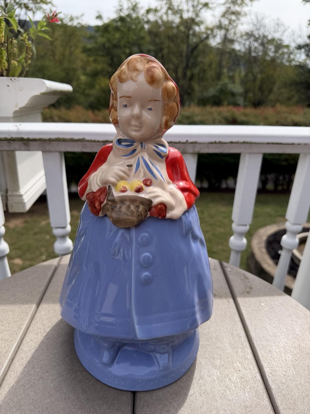 VINTAGE 1940s POTTERY  GUILD OF AMERICA LITTLE RED RIDING HOOD COOKIE JAR NICE 