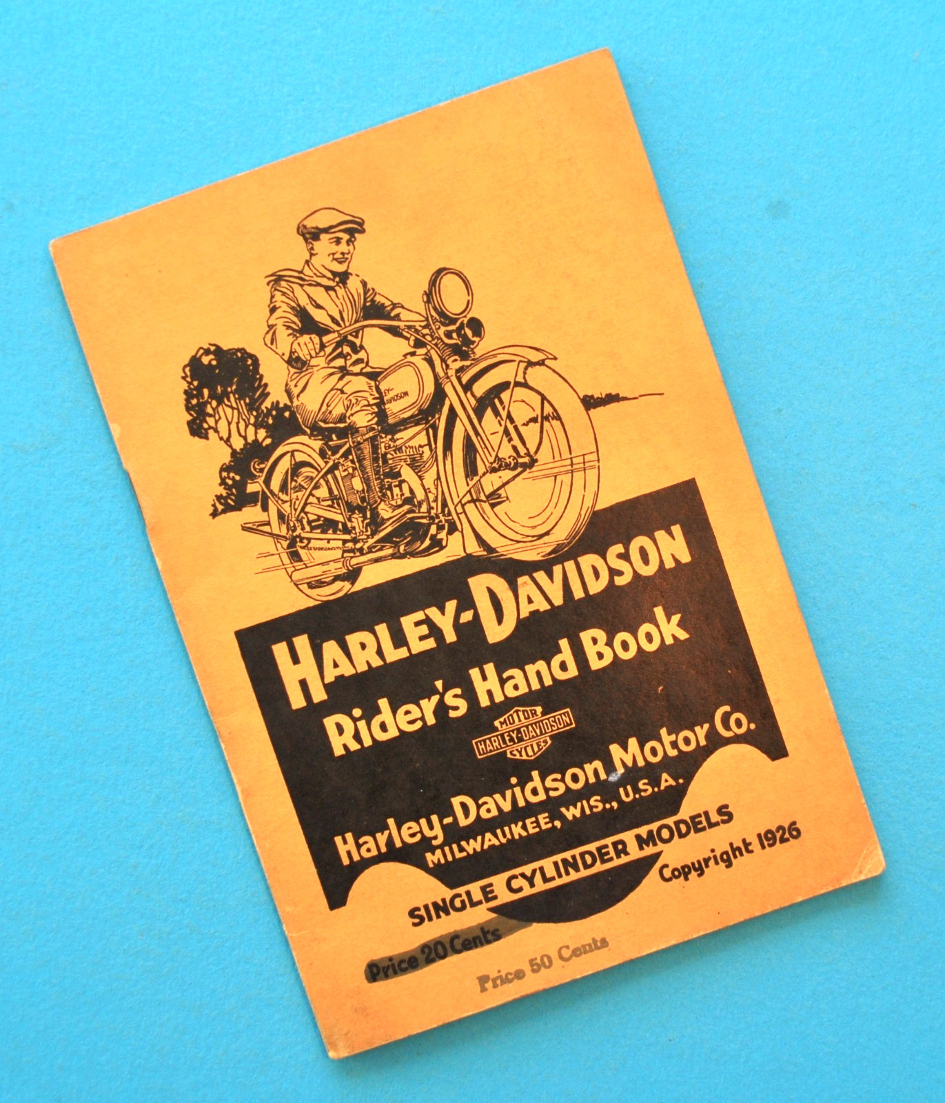 Antique Original 1920\'s Harley Riders Hand Book Single A B AA  BA Owners Manual