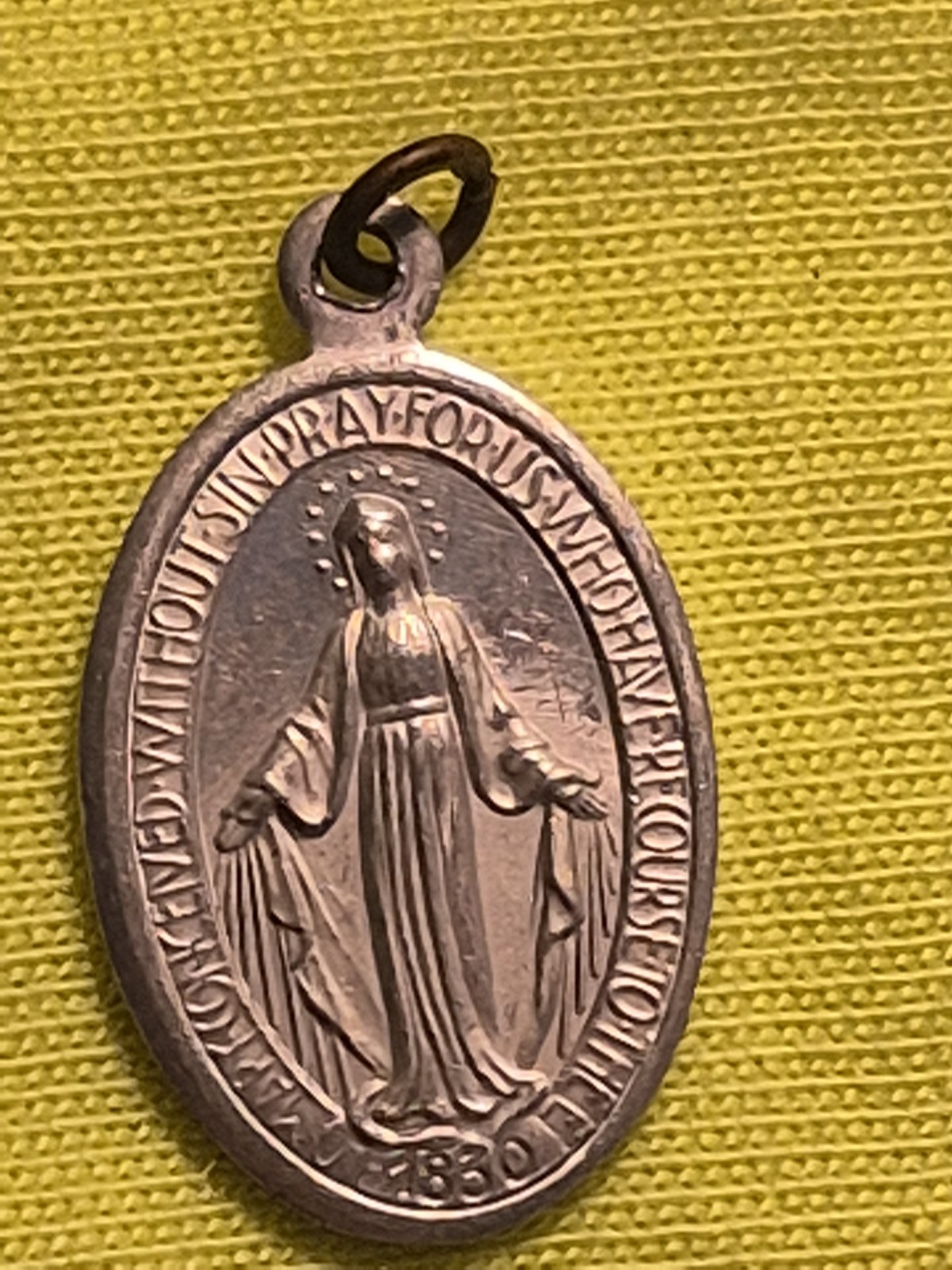 Vintage Miraculous Medal Of Mary New Italy