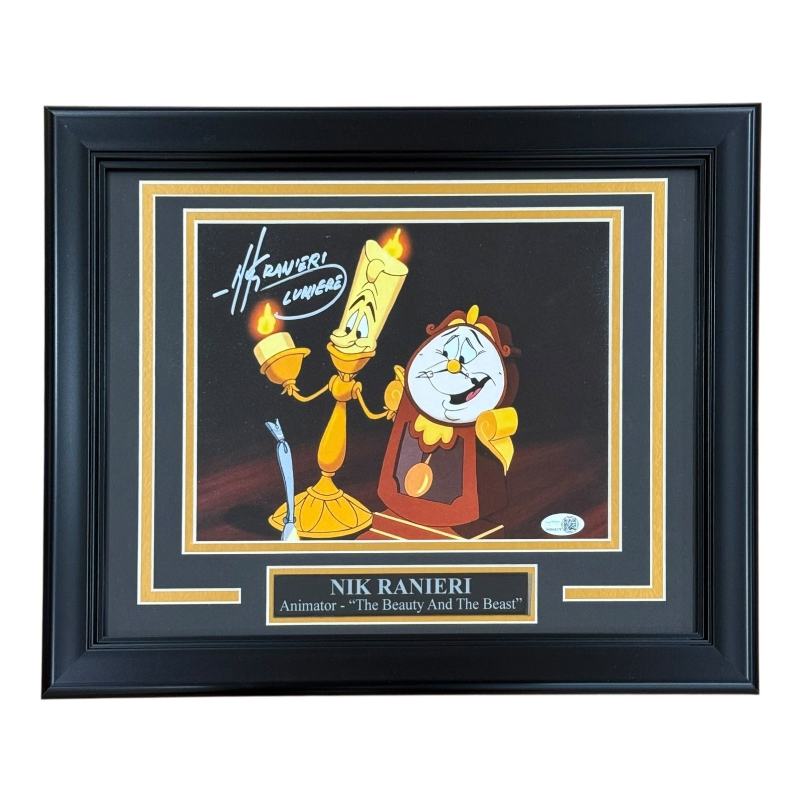 Nik Ranieri Autographed Beauty And The Beast Lumiere Animator Deluxe Framed 8x10