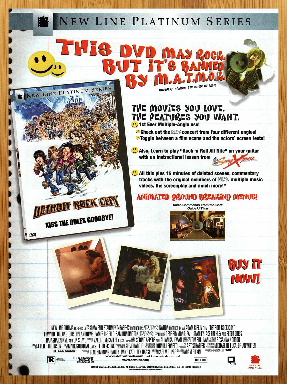 1999 Detroit Rock City Vintage Print Ad/Poster Kiss Movie DVD Video Promo Art