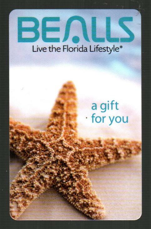 BEALLS Starfish on Beach ( 2008 ) Gift Card ( $0 )
