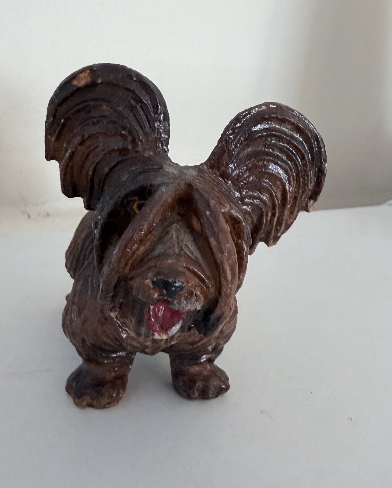 Vintage Hand Carved Anri Italy Terrier Dog Figurine