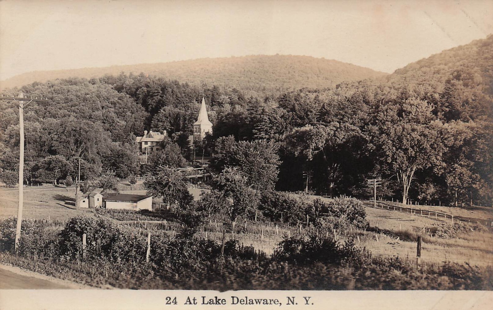 RPPC Delhi Lake Delaware NY Estate ET Gerry Ancrum House Photo Postcard F15