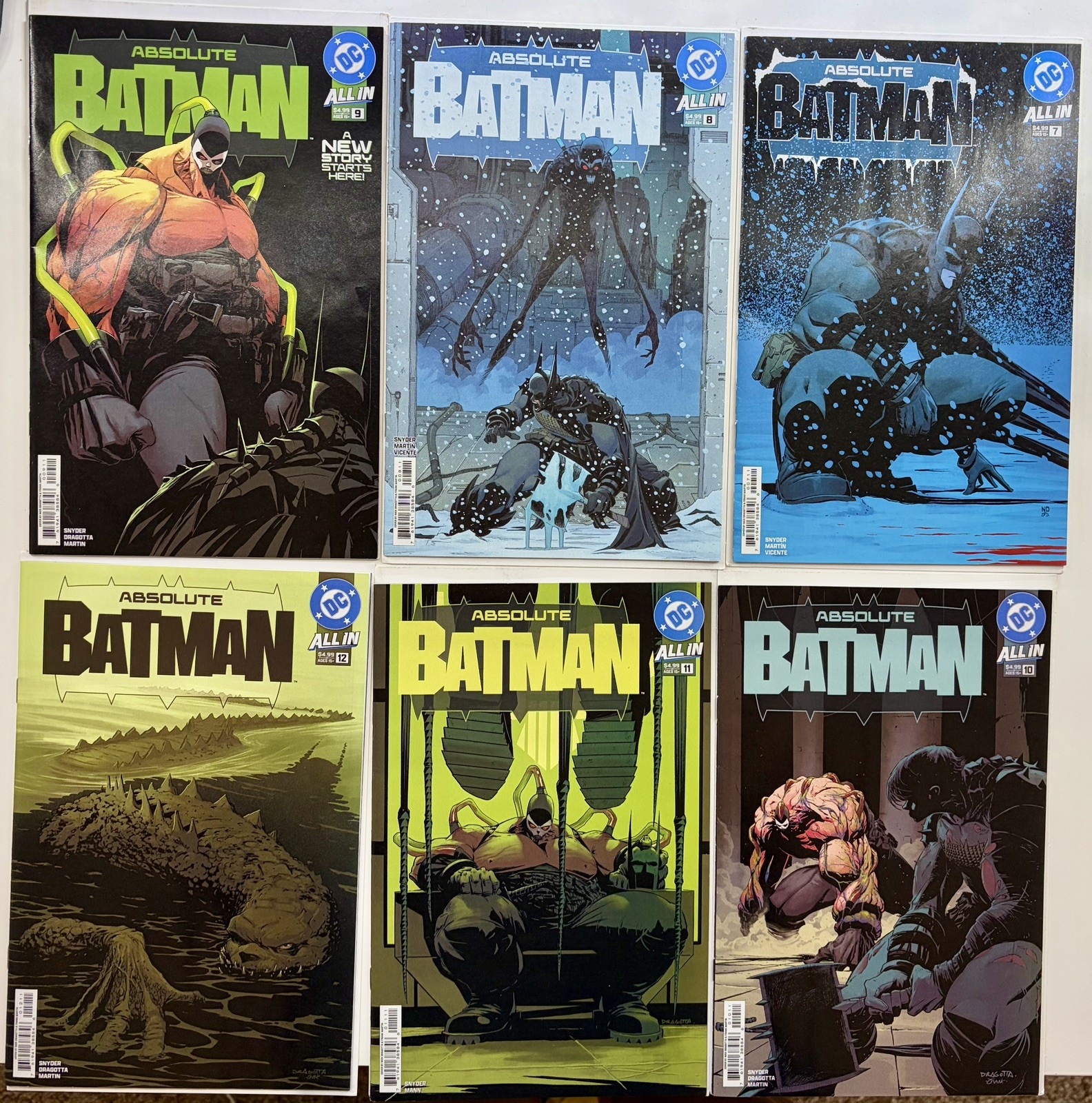 Absolute Batman #7, #8, #9, #10, #11 & #12 1st Prints LOT
