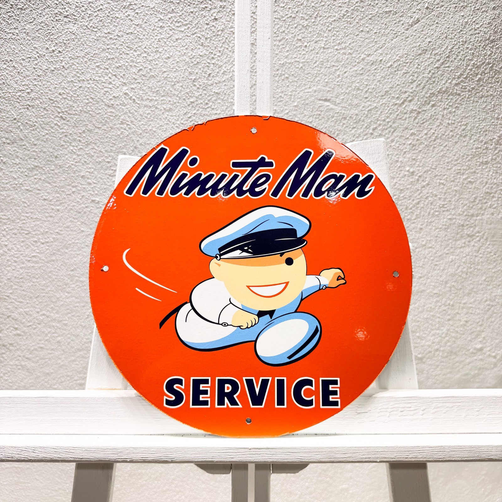 Minute Man Service Vintage Garage Heavy Metal Sign – 30 cm (11.8”)