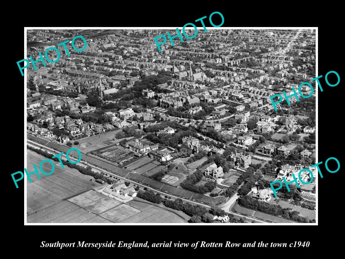 Southport England Aerial View Rotton Row c1940 Old Large Historic Photo