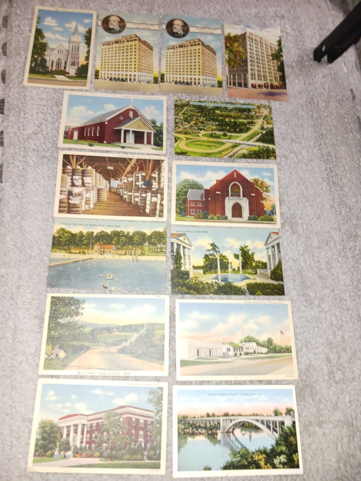 ROBERT E LEE HOTEL JACKSON MISSISSIPPI  Lot of 14 Linen Postcards