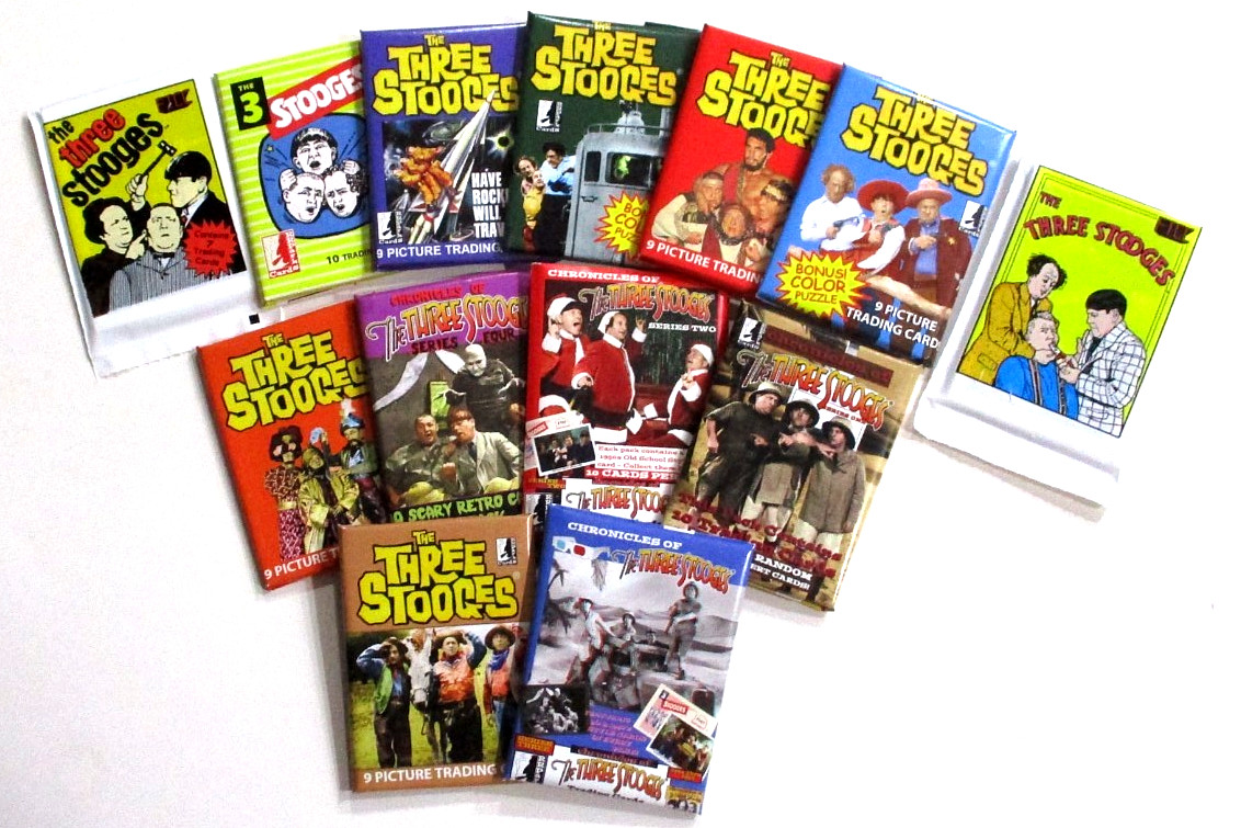 THREE  STOOGES TRADING CARDS LOT 13 SEALED PACKS-59 RE-ISSUE-FTCC 1&2-MOVIES++