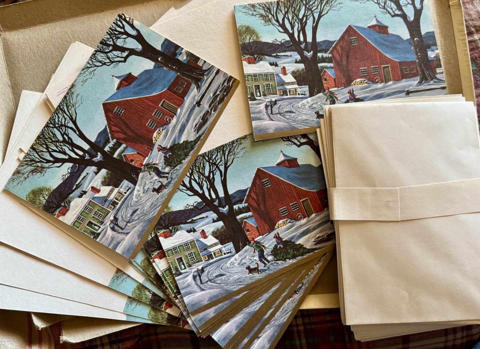 Lot of 20 Vintage Christmas Cards MCM New Unused W/Original Envelopes