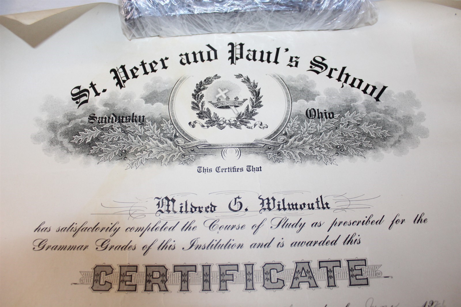 Study Course St Peter & Paul's School 1921 Grammar School Certificate Antique